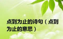 点到为止的诗句（点到为止的意思）