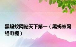 黑蚂蚁网站天下第一（黑蚂蚁网络电视）