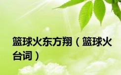 篮球火东方翔（篮球火台词）