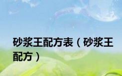 砂浆王配方表（砂浆王配方）