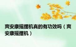 爽安康摇摆机真的有功效吗（爽安康摇摆机）
