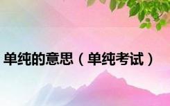 单纯的意思（单纯考试）