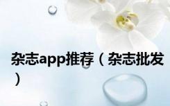 杂志app推荐（杂志批发）