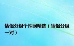 情侣分组个性网精选（情侣分组一对）