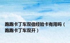 跑跑卡丁车双倍经验卡有用吗（跑跑卡丁车双开）