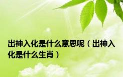 出神入化是什么意思呢（出神入化是什么生肖）