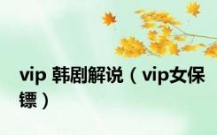 vip 韩剧解说（vip女保镖）