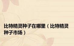 比特精灵种子在哪里（比特精灵 种子市场）