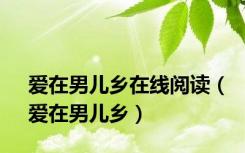爱在男儿乡在线阅读（爱在男儿乡）