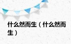 什么然而生（什么然而生）