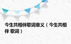 今生共相伴歌词意义（今生共相伴 歌词）