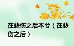 在悲伤之后本兮（在悲伤之后）