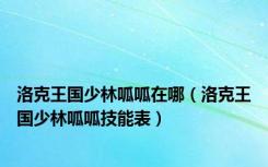 洛克王国少林呱呱在哪（洛克王国少林呱呱技能表）