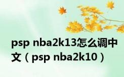 psp nba2k13怎么调中文（psp nba2k10）