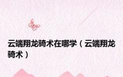 云端翔龙骑术在哪学（云端翔龙骑术）