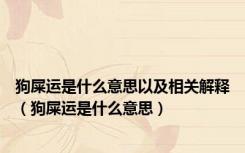 狗屎运是什么意思以及相关解释（狗屎运是什么意思）