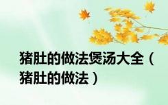 猪肚的做法煲汤大全（猪肚的做法）