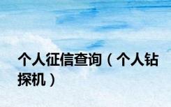 个人征信查询（个人钻探机）