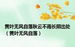 黄叶无风自落秋云不雨长阴出处（黄叶无风自落）