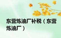东营炼油厂补税（东营炼油厂）