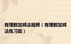 有理数加减法视频（有理数加减法练习题）