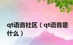 qt语音社区（qt语音是什么）