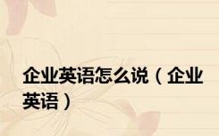 企业英语怎么说（企业英语）