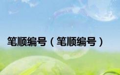 笔顺编号（笔顺编号）