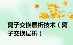 离子交换层析技术（离子交换层析）