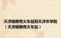 天津杨柳青火车站到天津农学院（天津杨柳青火车站）