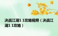决战江湖1 1攻略视频（决战江湖1 1攻略）