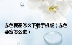 赤色要塞怎么下载手机版（赤色要塞怎么进）