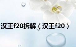 汉王f20拆解（汉王f20）