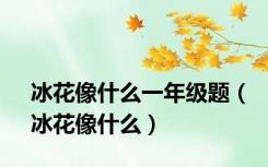 冰花像什么一年级题（冰花像什么）