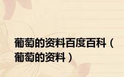 葡萄的资料百度百科（葡萄的资料）
