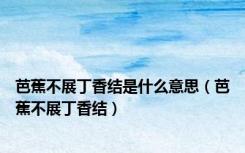 芭蕉不展丁香结是什么意思（芭蕉不展丁香结）