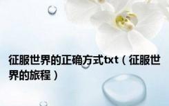 征服世界的正确方式txt（征服世界的旅程）