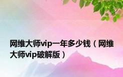 网维大师vip一年多少钱（网维大师vip破解版）