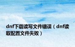 dnf下载读写文件错误（dnf读取配置文件失败）
