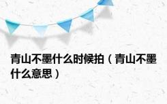青山不墨什么时候拍（青山不墨什么意思）