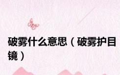 破雾什么意思（破雾护目镜）