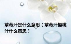 草莓汁是什么意思（草莓汁樱桃汁什么意思）