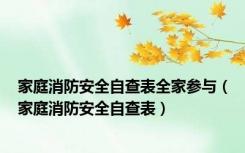 家庭消防安全自查表全家参与（家庭消防安全自查表）