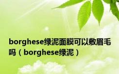 borghese绿泥面膜可以敷眉毛吗（borghese绿泥）