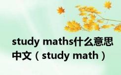 study maths什么意思中文（study math）