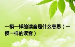 一模一样的读音是什么意思（一模一样的读音）