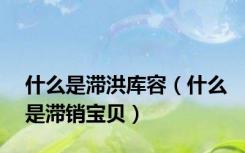 什么是滞洪库容（什么是滞销宝贝）