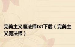 完美主义魔法师txt下载（完美主义魔法师）
