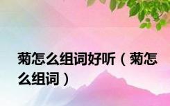菊怎么组词好听（菊怎么组词）