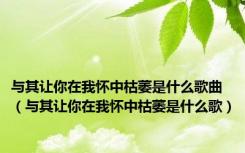 与其让你在我怀中枯萎是什么歌曲（与其让你在我怀中枯萎是什么歌）